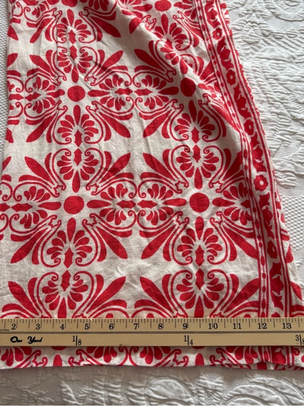Farm Rio Carmina Linen Blend Button Front Jumpsuit red white size S - Picture 10 of 16